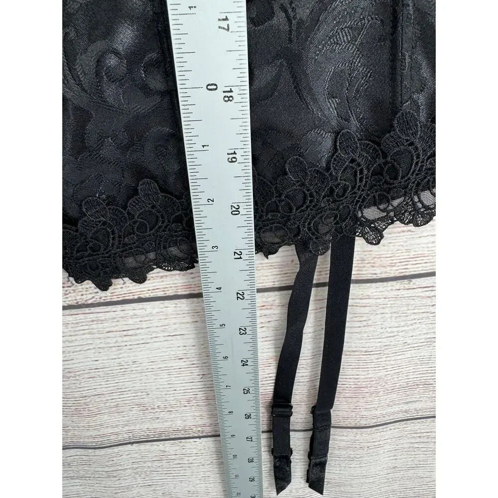 Fredericks‎ of Hollywood Dream Halter Corset Womens 42 Black Garters NEW